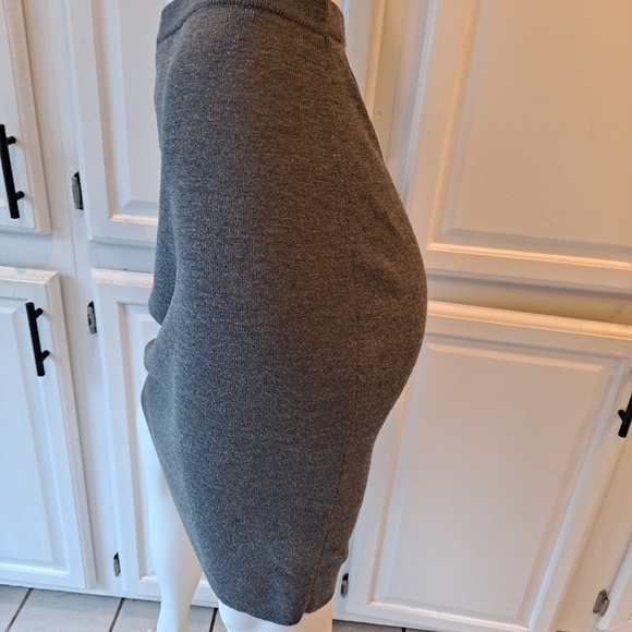 Eileen Fisher Elegant Gray Wool Midi Petite Pencil Skirt - Picture 2 of 5